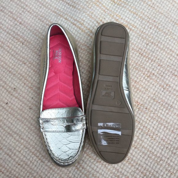 Avon Cushion Walk gold & pink penny loafers - size 8 - Picture 4 of 6